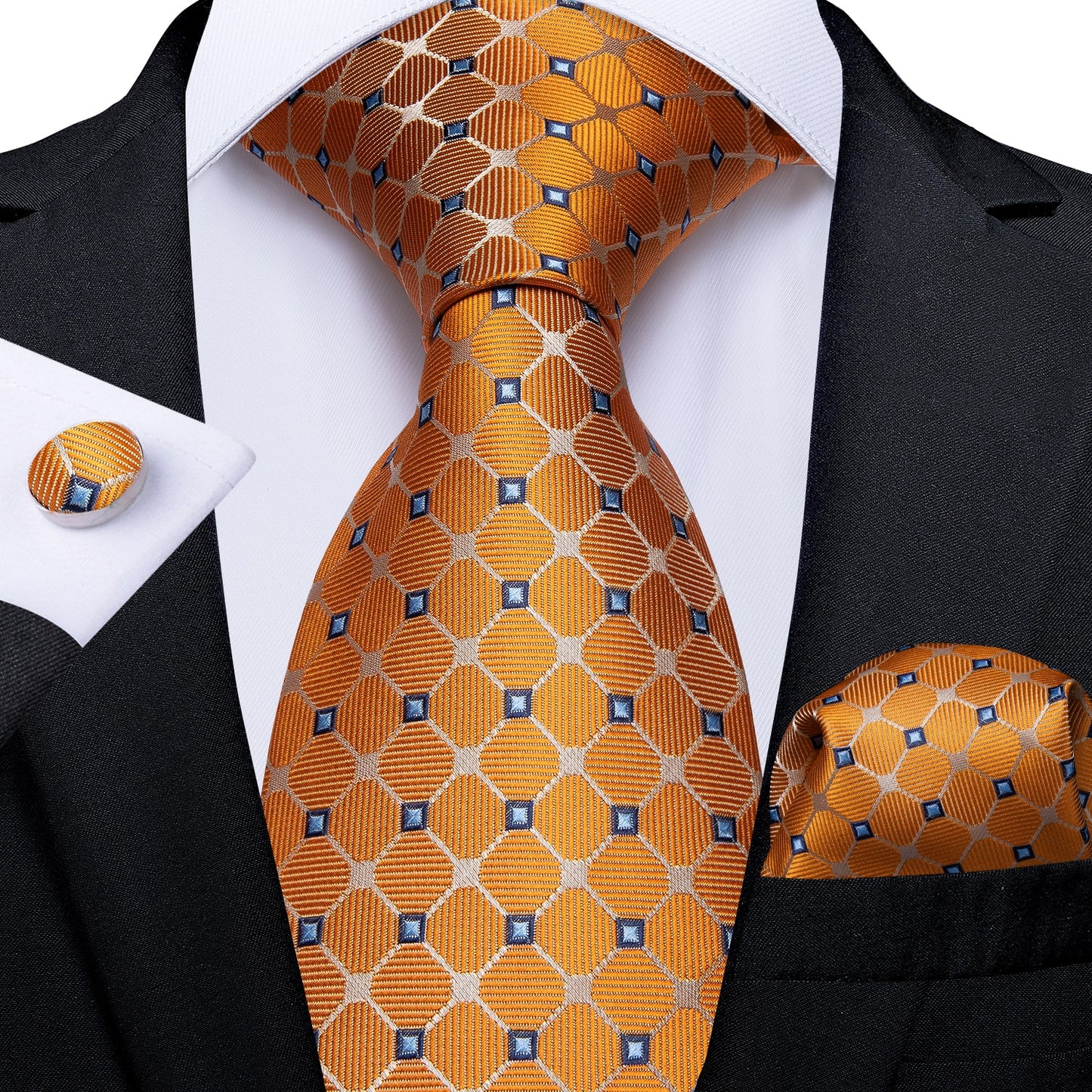 Orange Silk Ties Set