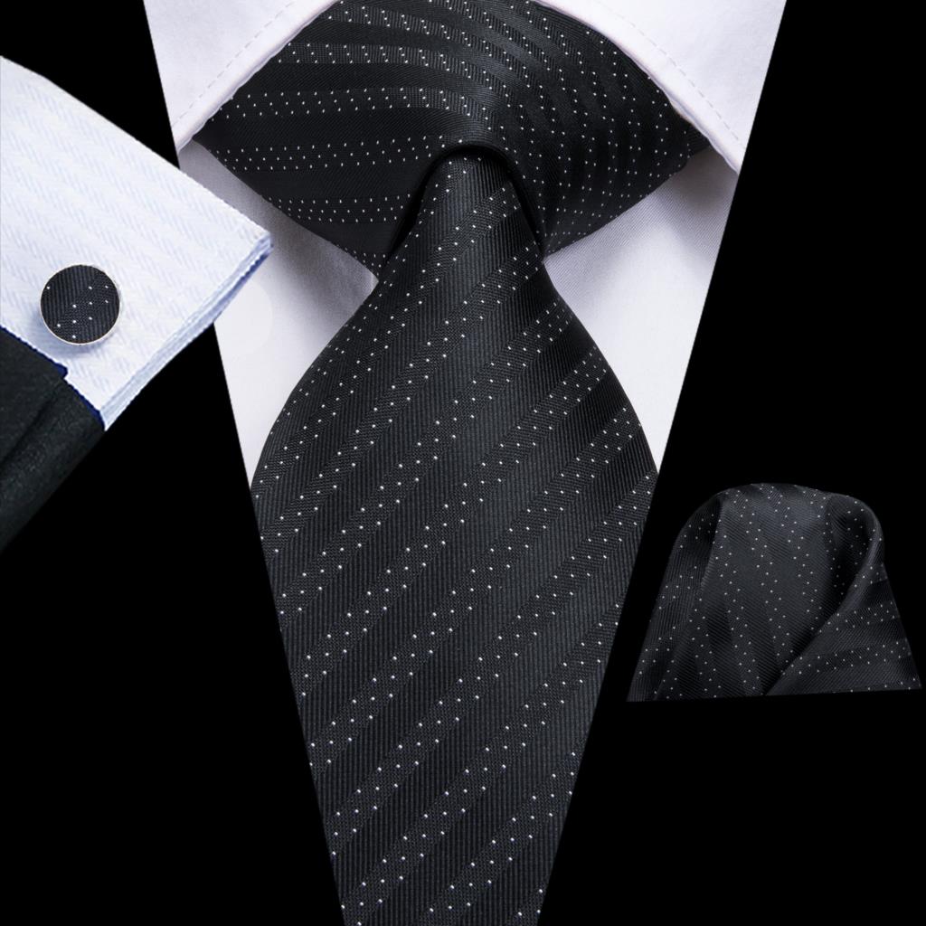 Black Paisley Silk Tie Set