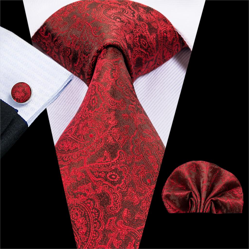 Burgundy Paisley Silk Tie