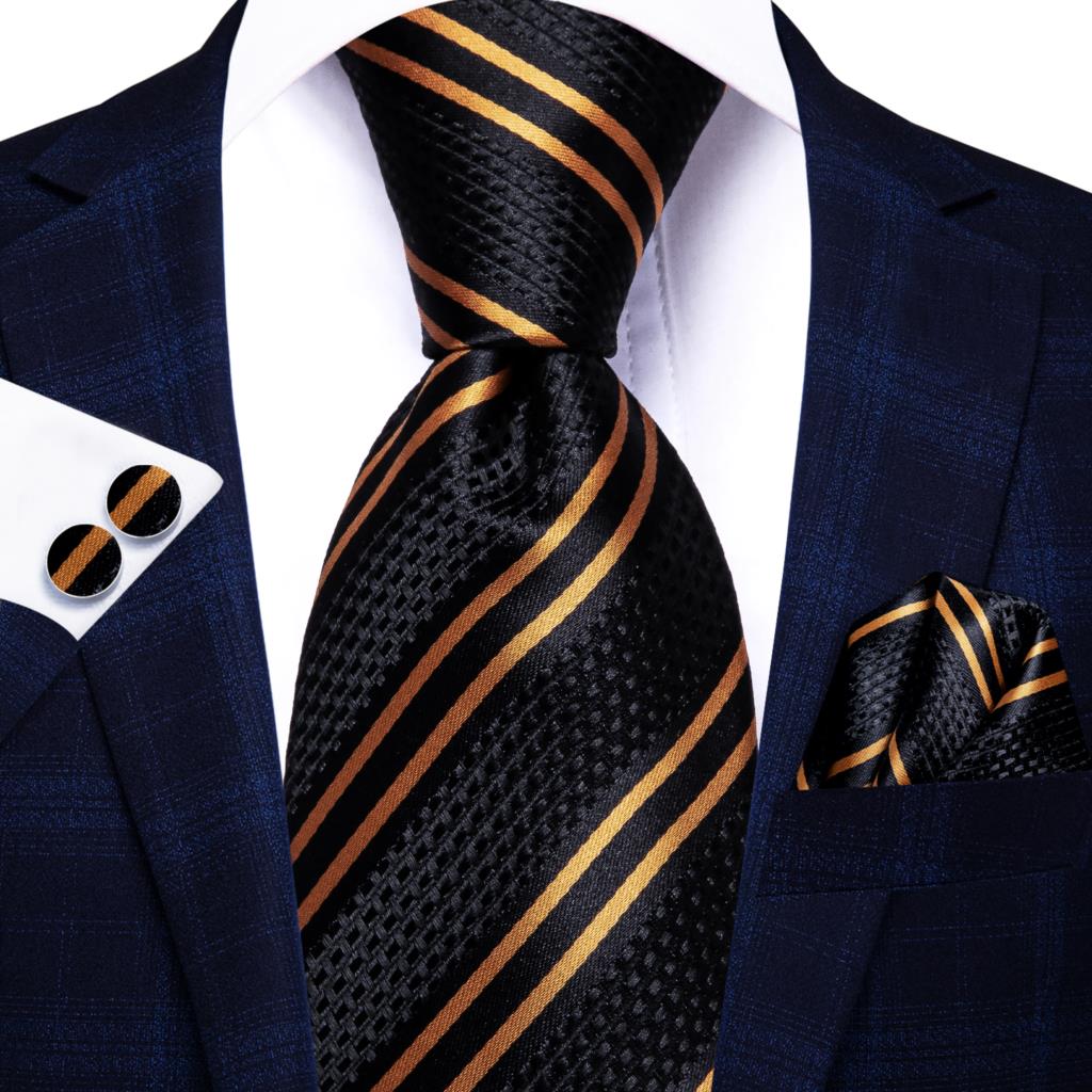 Black Paisley Silk Tie Set