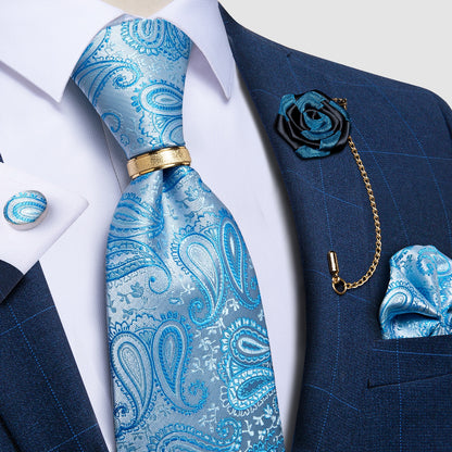 Luxury Paisley Solid Tie Set