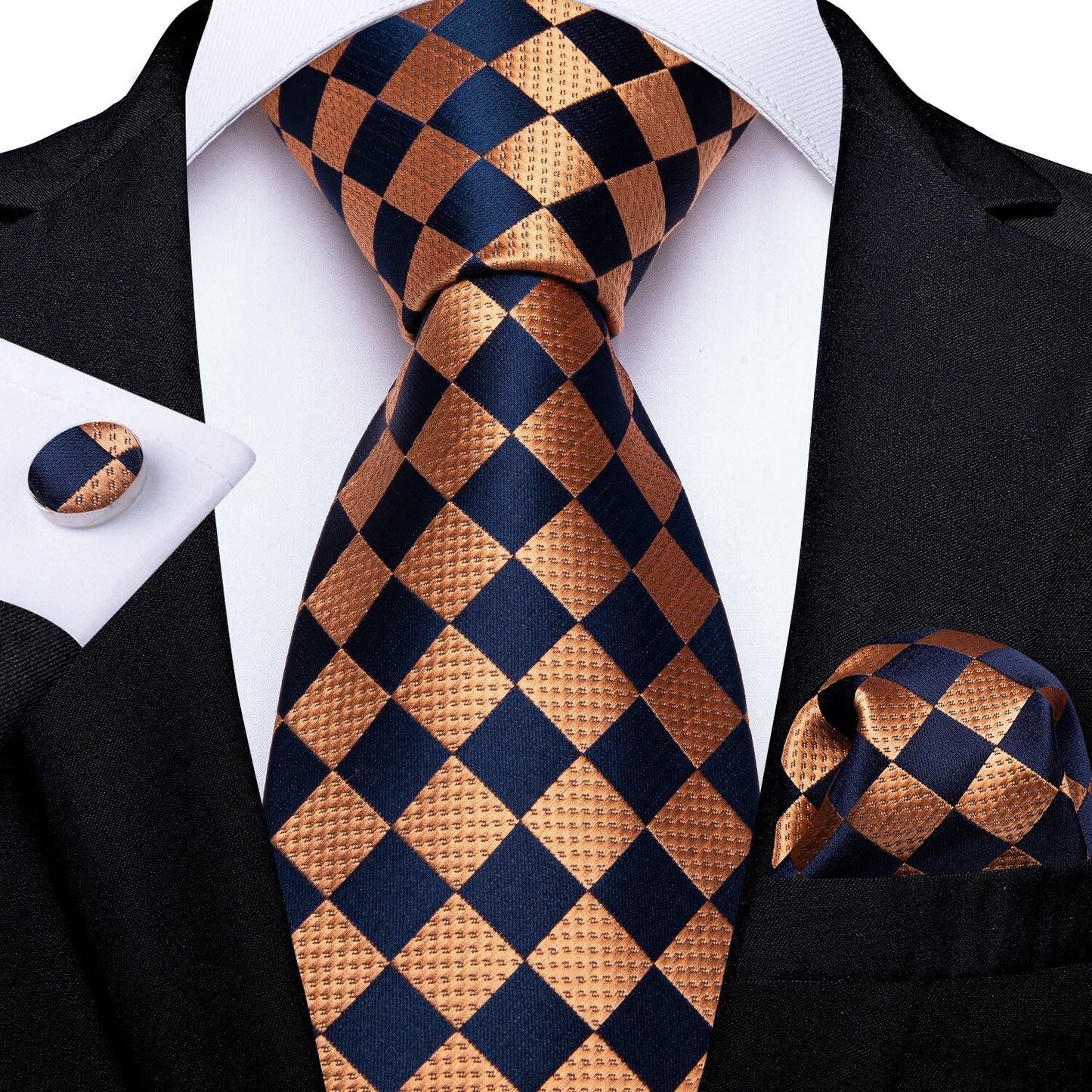 Orange Silk Ties Set