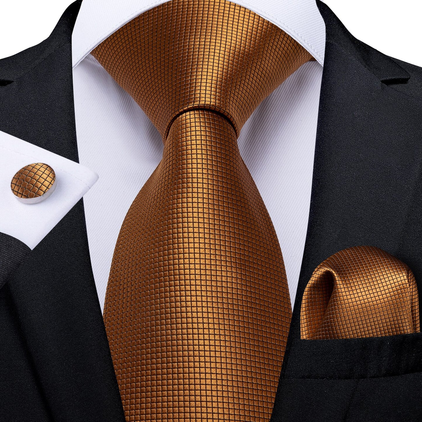 Orange Silk Ties Set