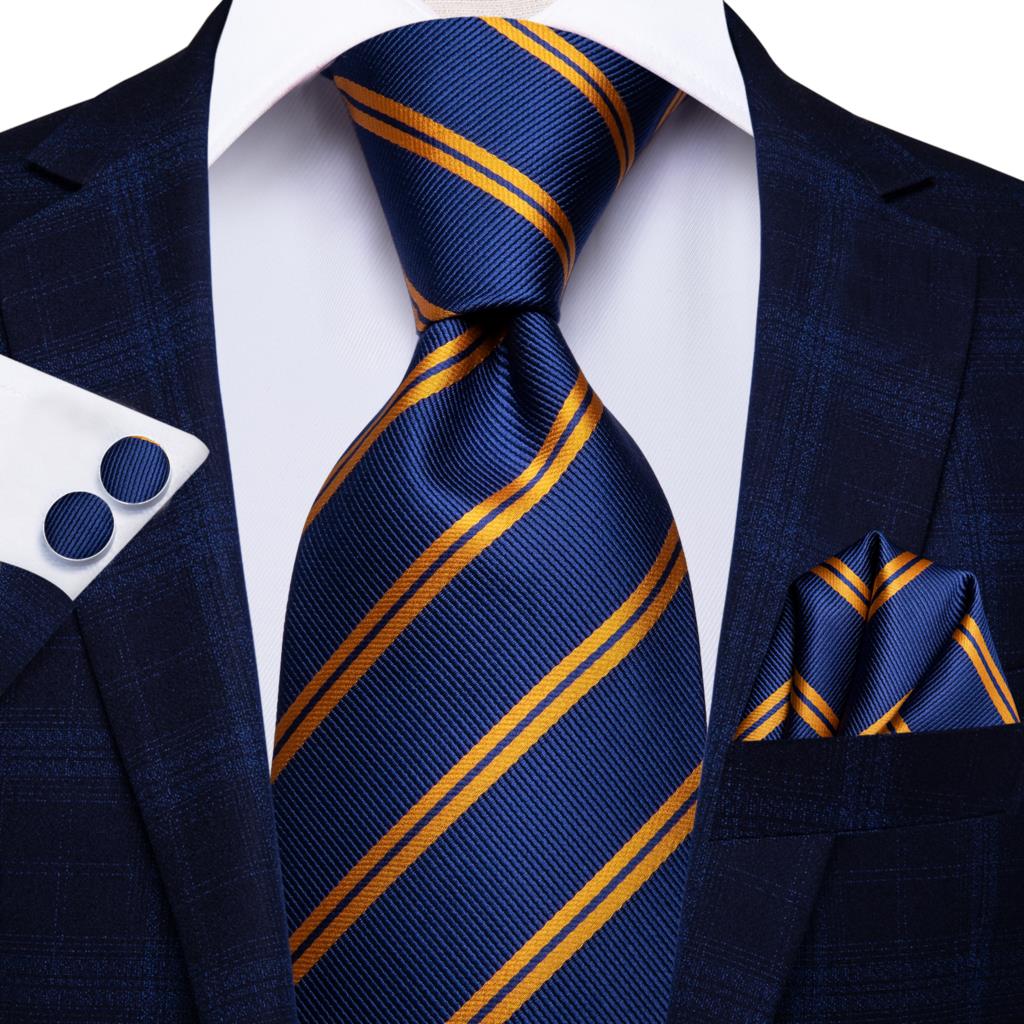 Striped Silk Business Tie Set