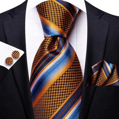 Striped Silk Business Tie Set