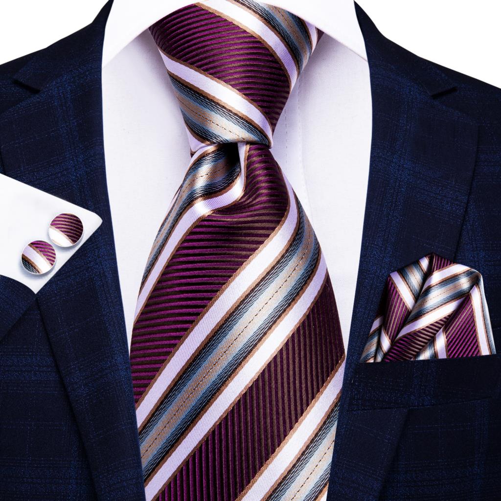 Striped Silk Business Tie Set