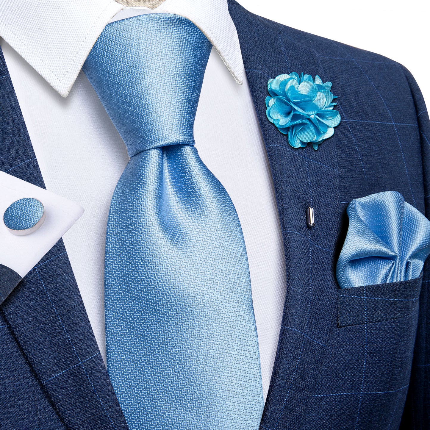 Tie Pocket Square Cufflinks Set