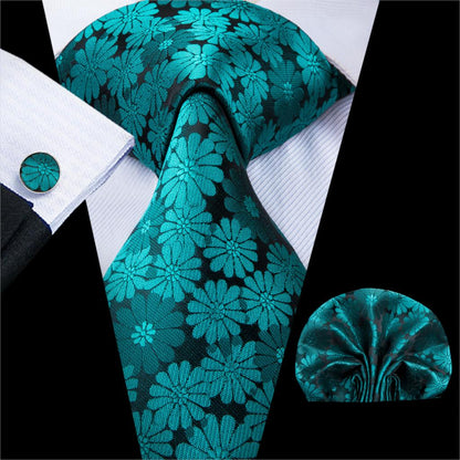 Green Paisley Silk Tie Set