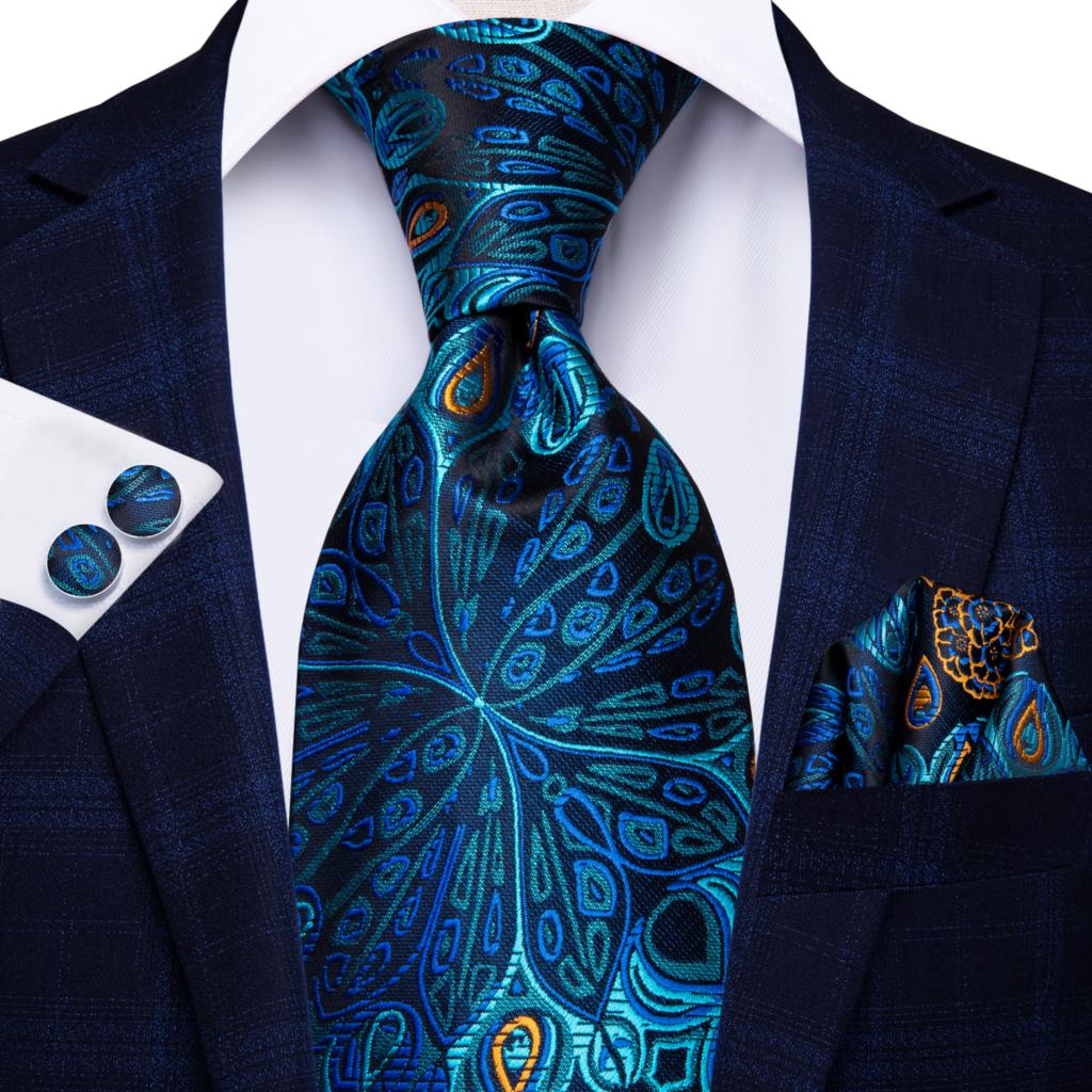 Teal Green Silk Tie Set