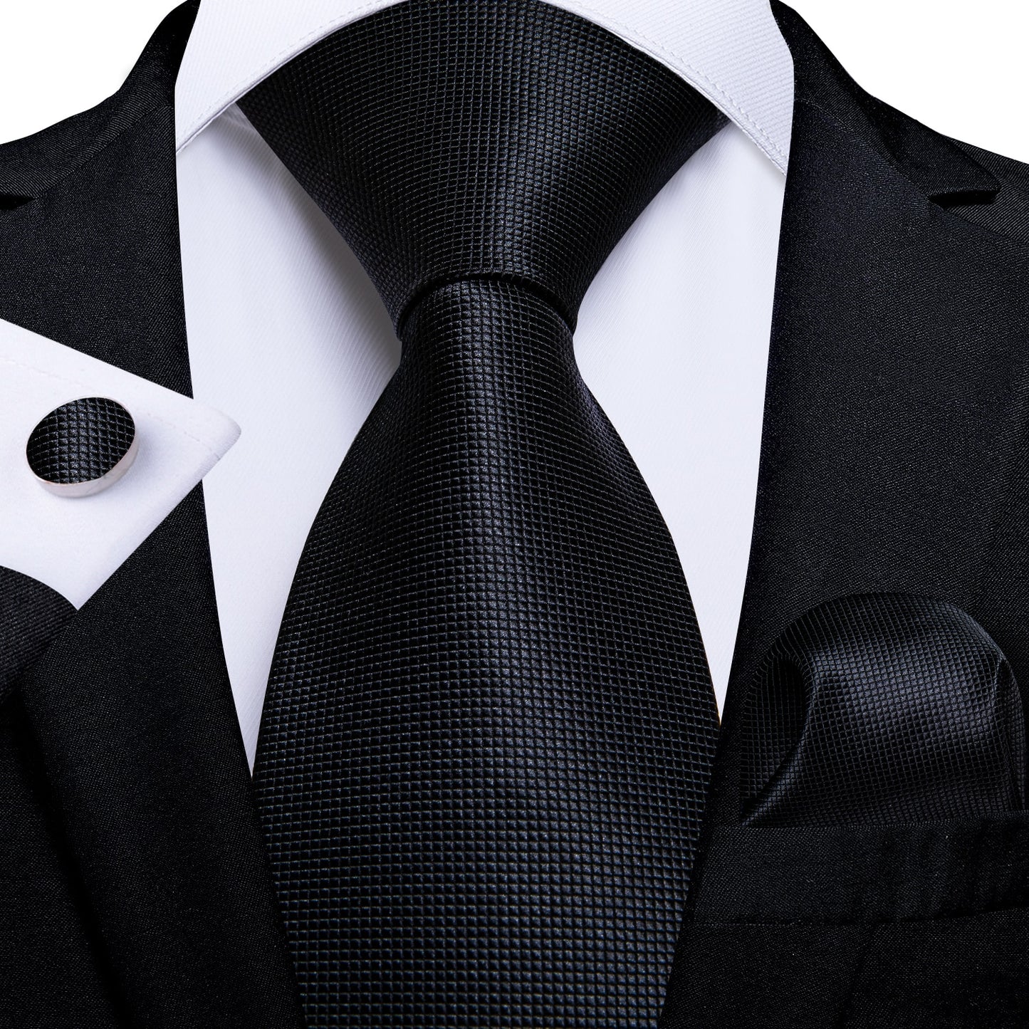 White Dot Black Silk Ties