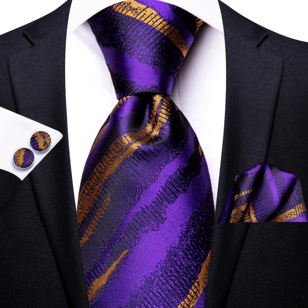 Striped Silk Business Tie Set