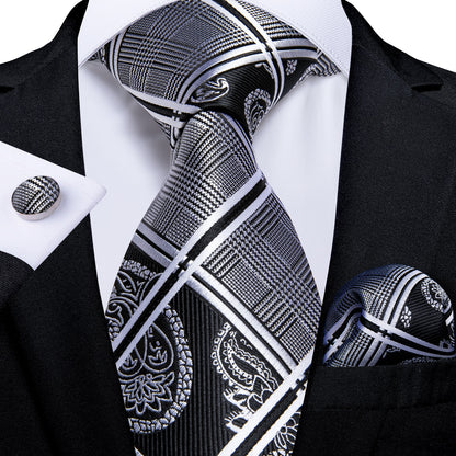 Gray Paisley Silk Ties Set