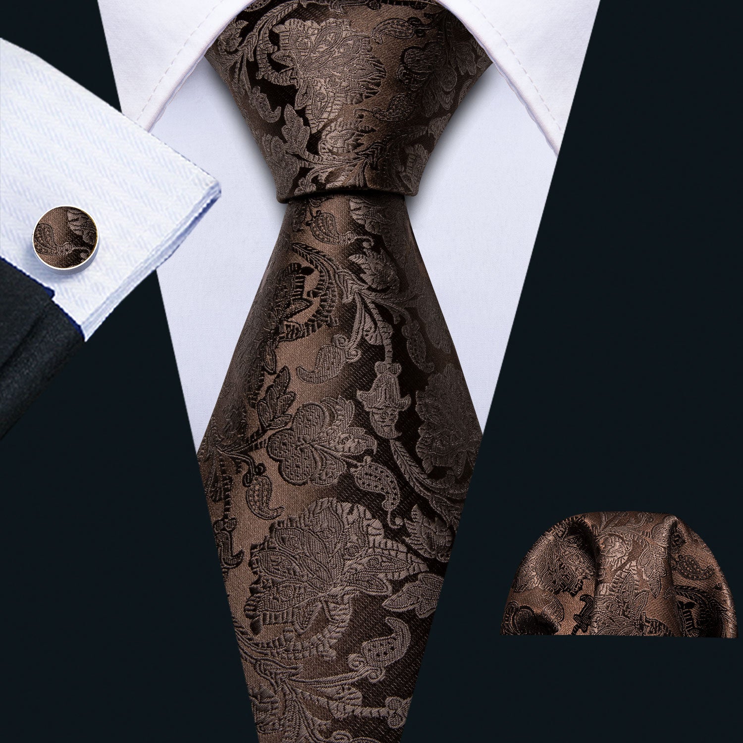 Floral Silk Tie Hanky Set