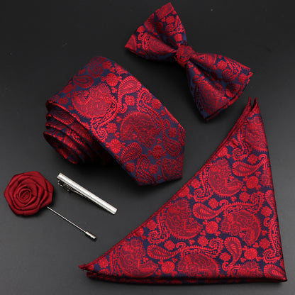 Solid Color Silk Men Tie Set