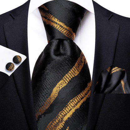 Striped Silk Business Tie Set