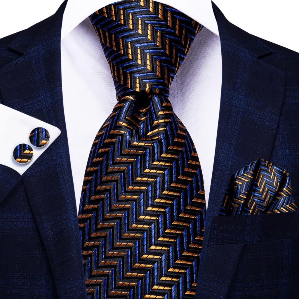 Navy Solid Paisley Silk Tie