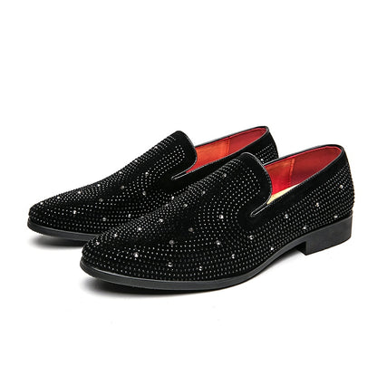 Black Rhinestone Loafers