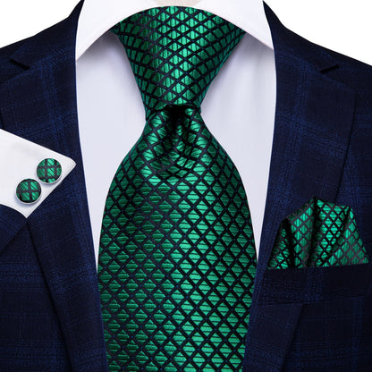 Green Paisley Silk Tie Set