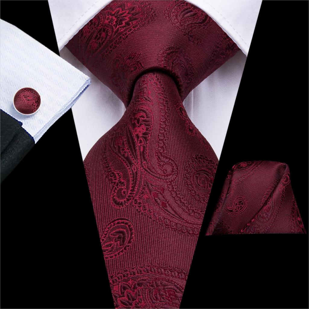 Burgundy Paisley Silk Tie