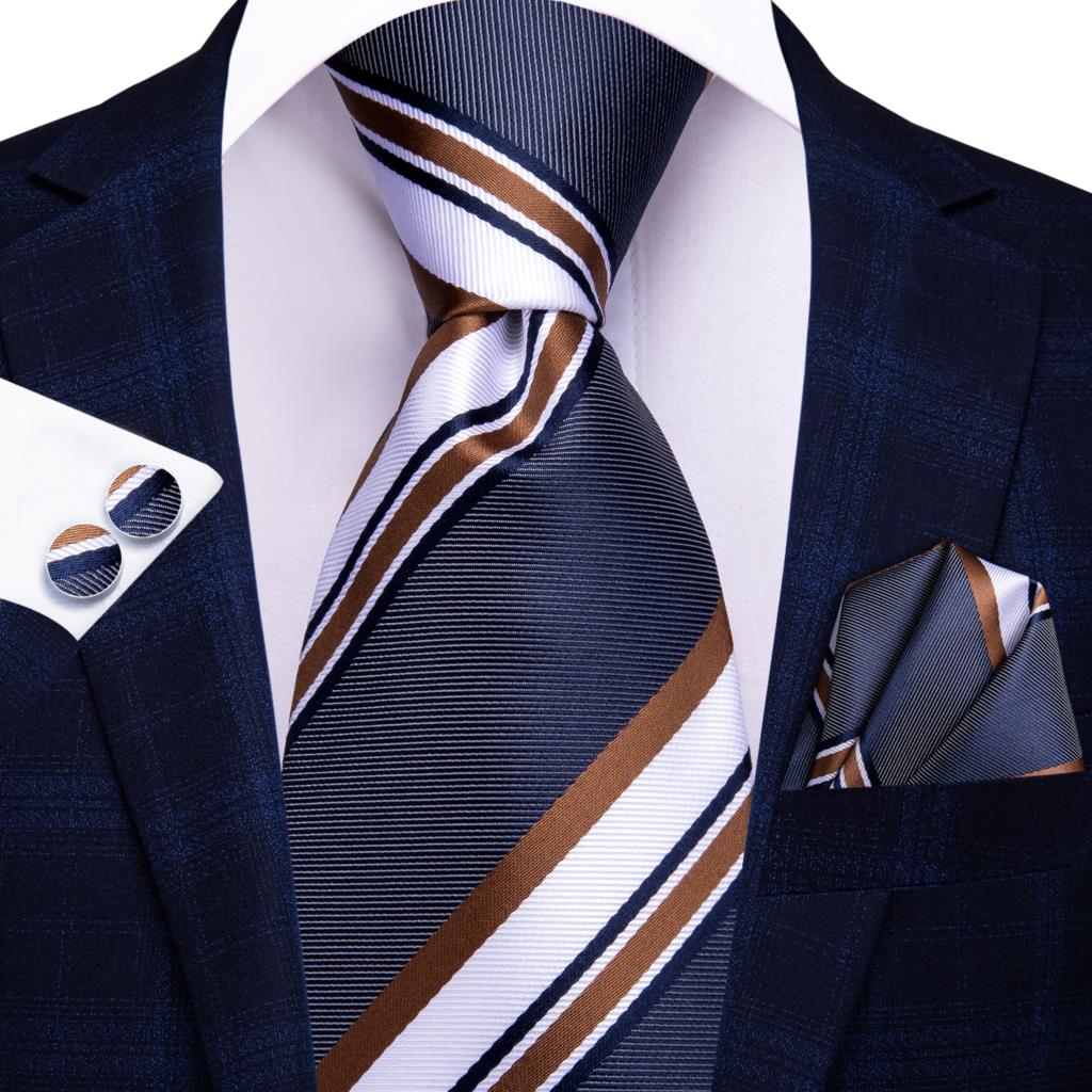 Striped Silk Business Tie Set