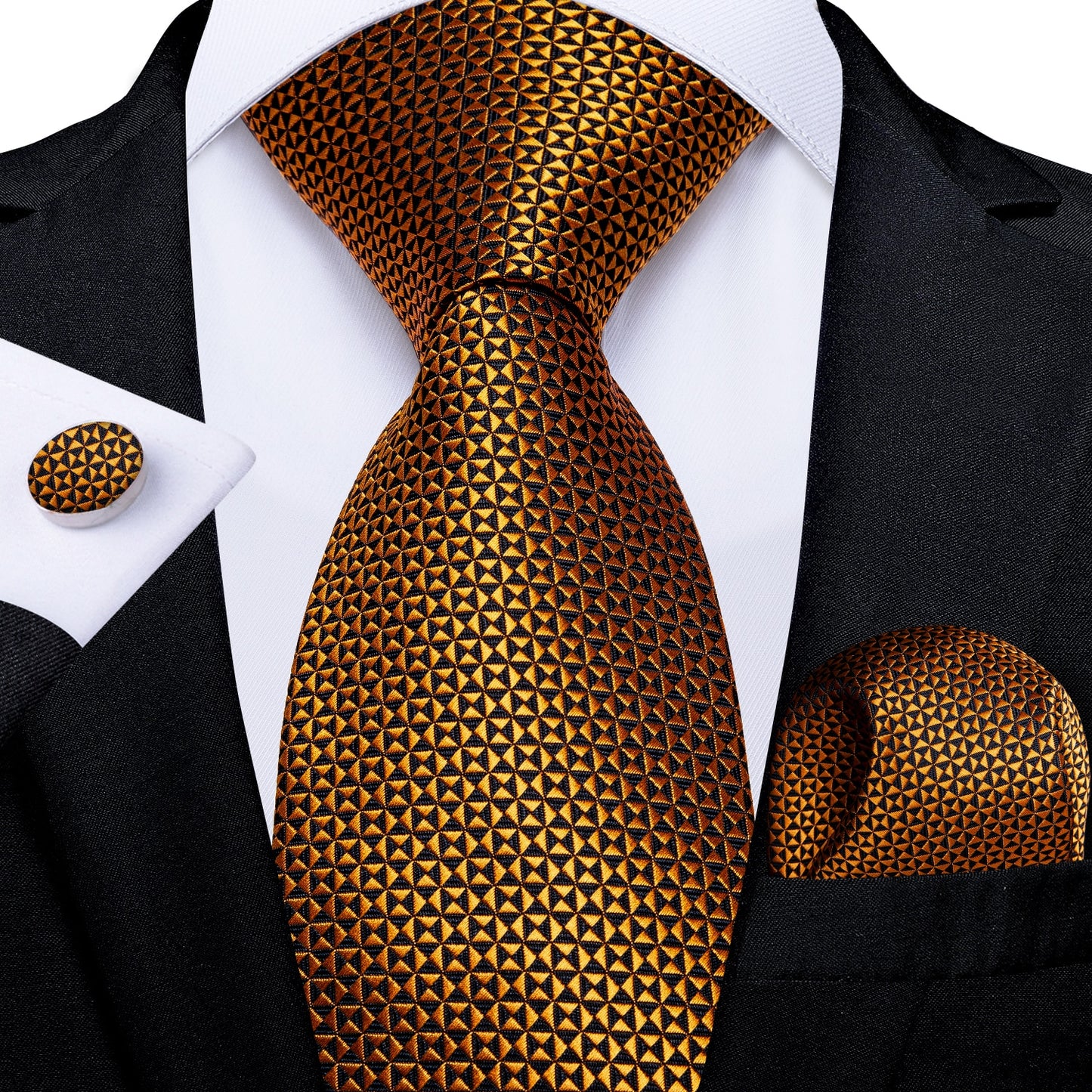 White Dot Black Silk Ties