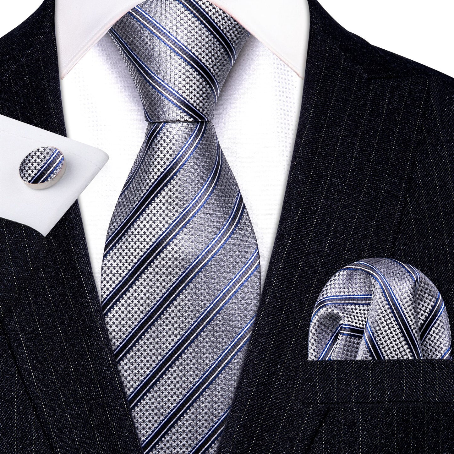 Striped Silk Tie Set