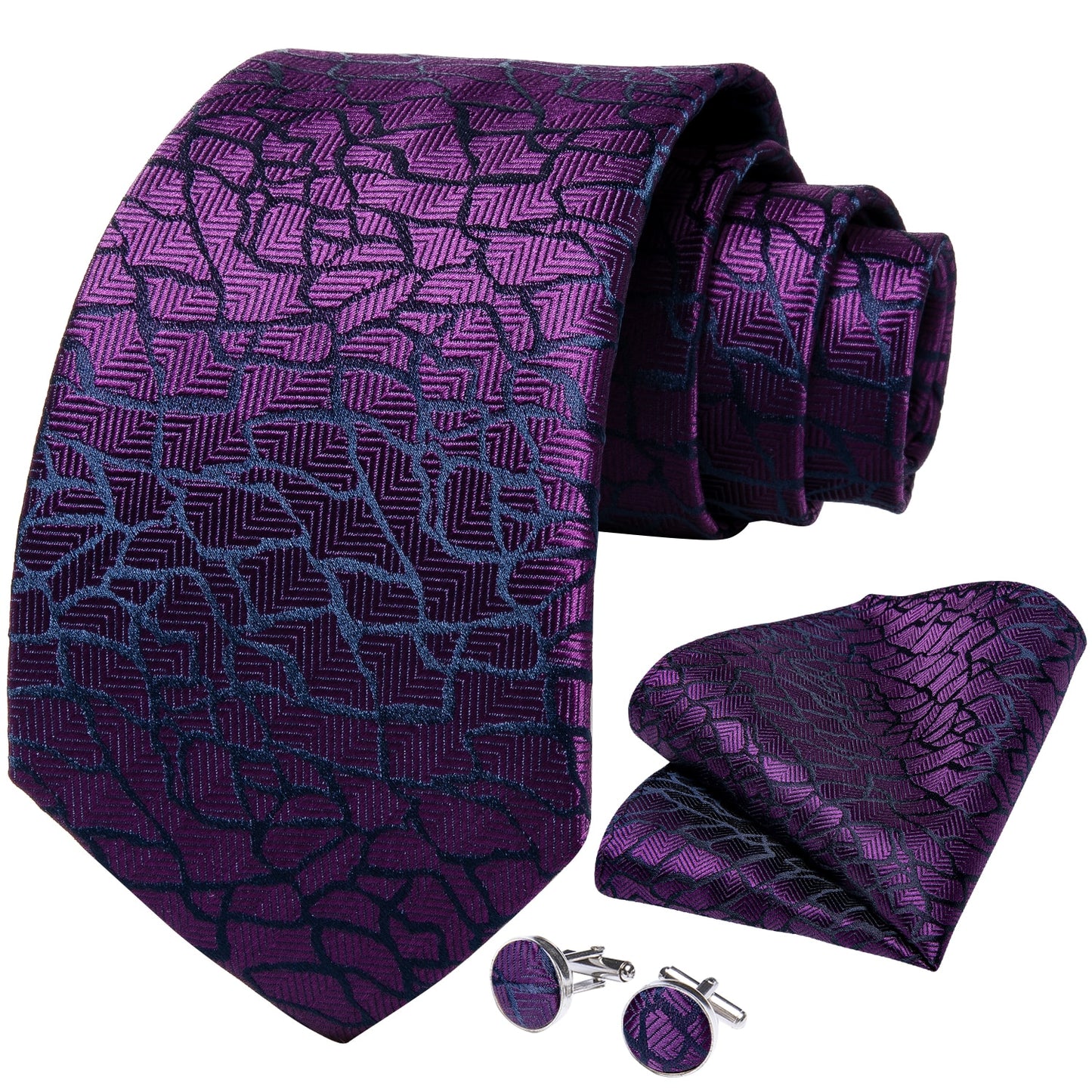 Luxury Paisley Solid Tie Set