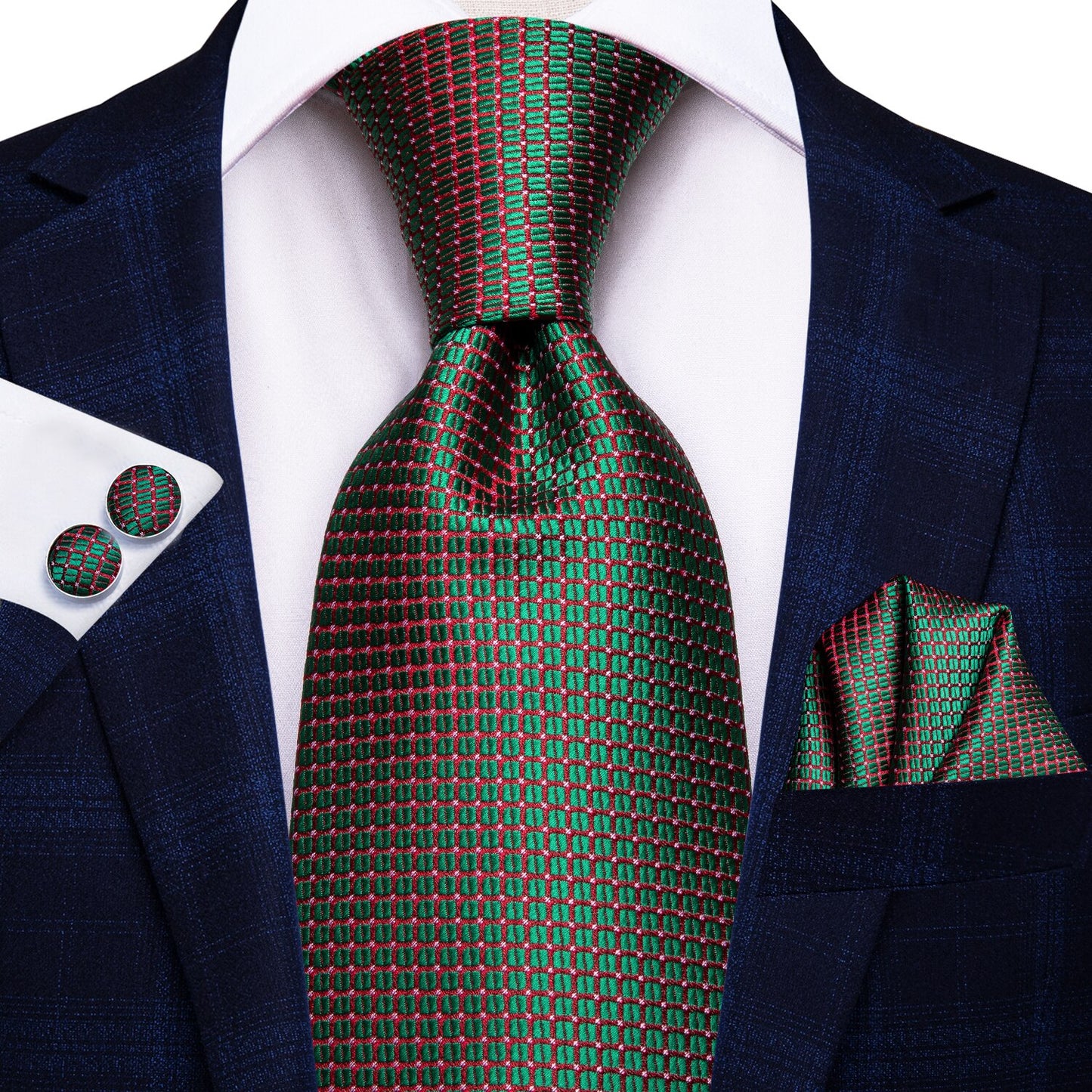 Green Paisley Silk Tie Set