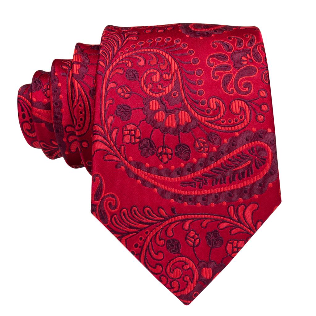 Burgundy Paisley Flroal Tie