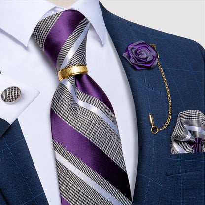 Luxury Paisley Solid Tie Set