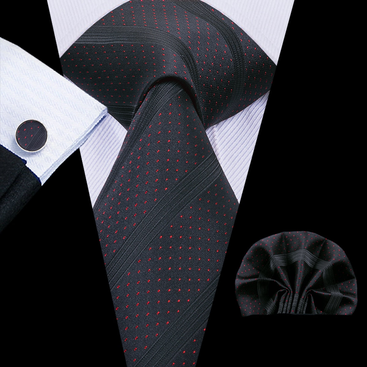 Black Paisley Silk Tie Set