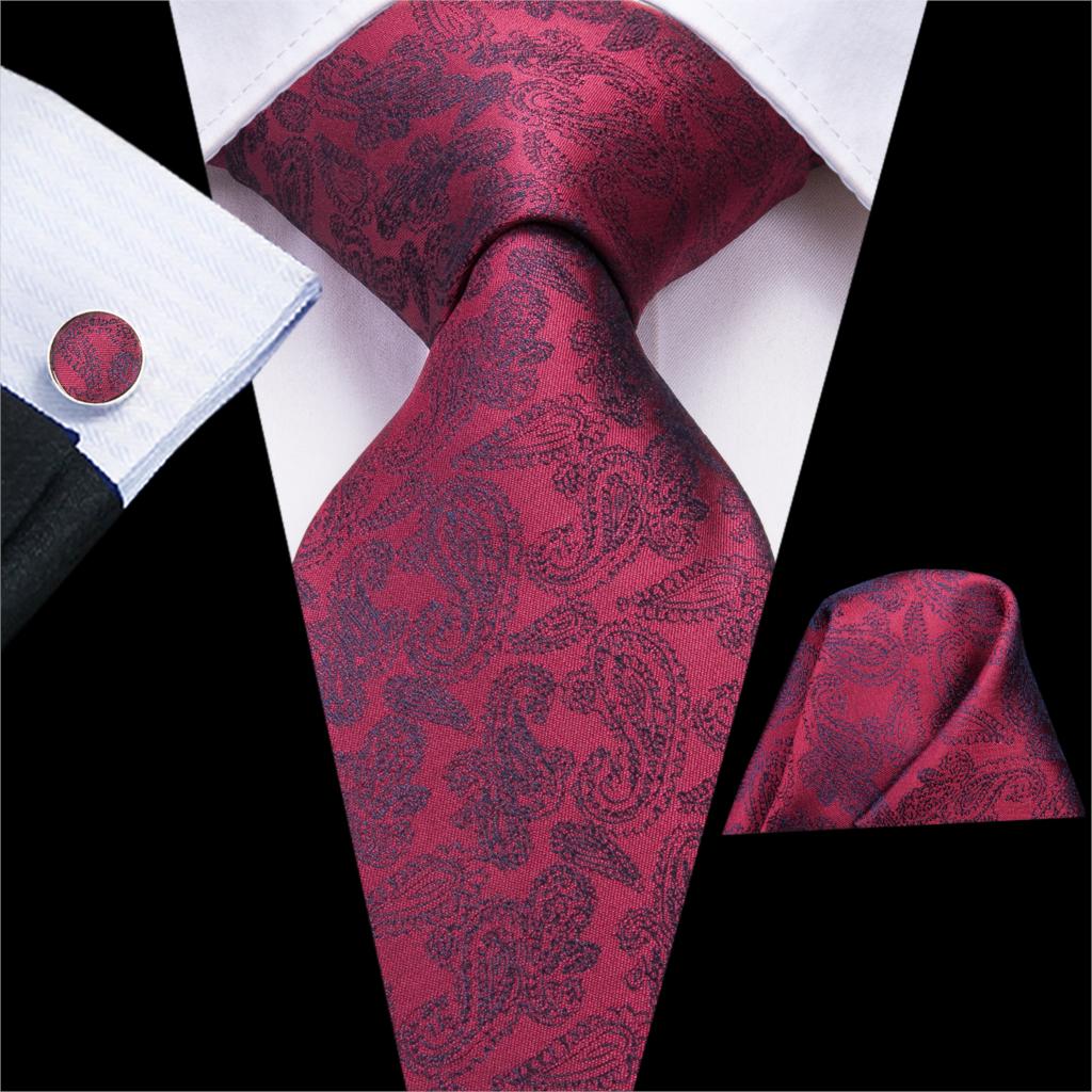 Burgundy Paisley Silk Tie