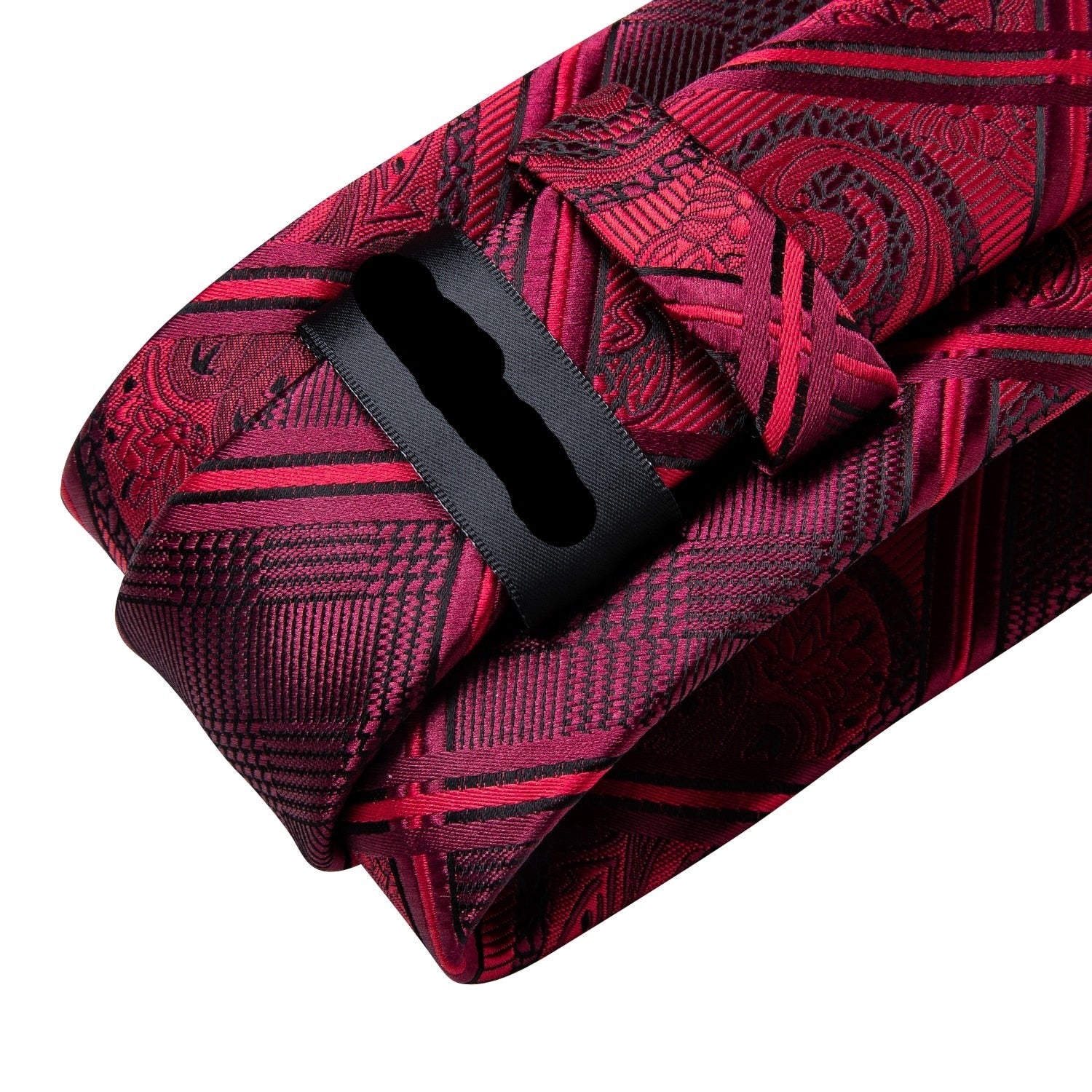 Mens Red Silk Tie Set