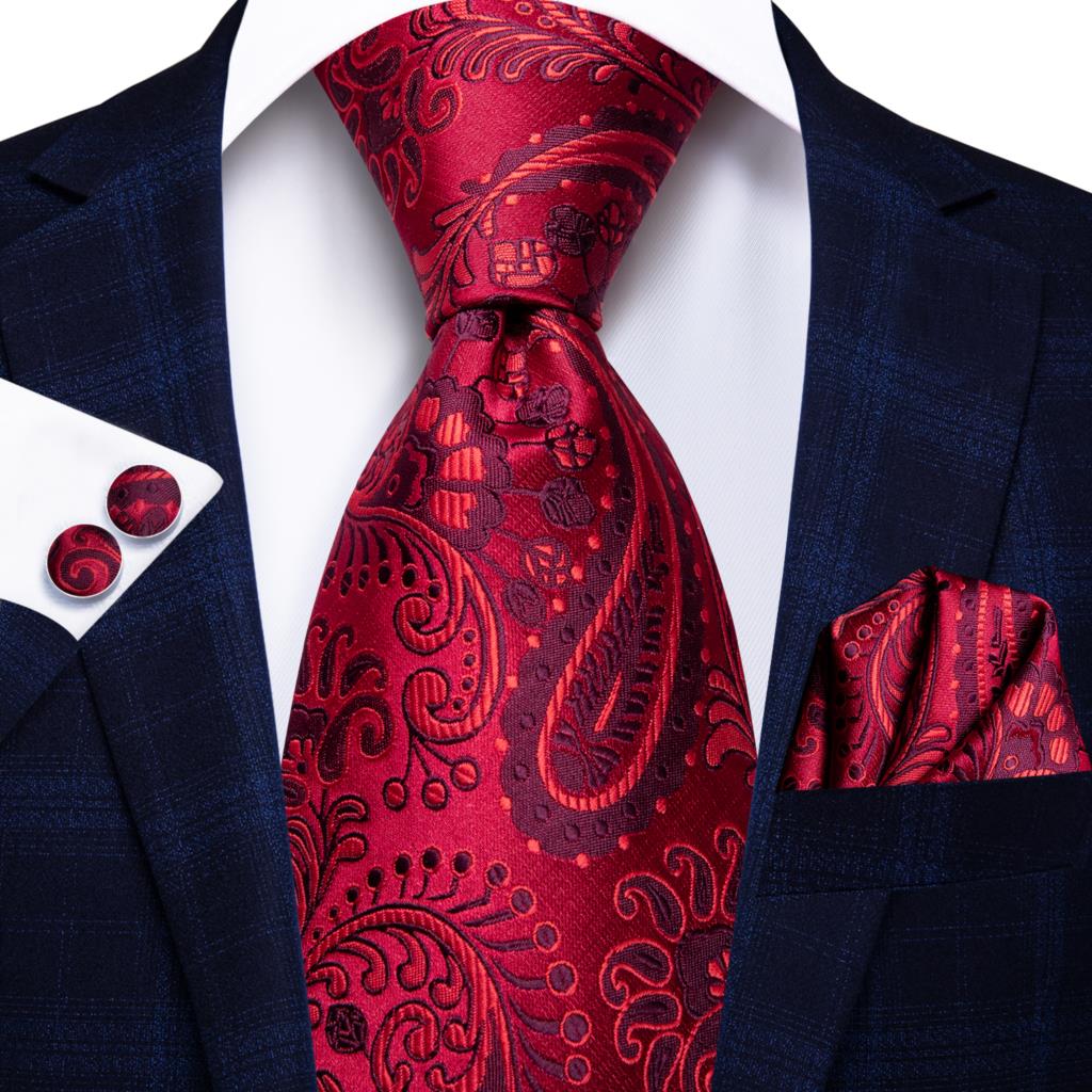 Burgundy Paisley Flroal Tie