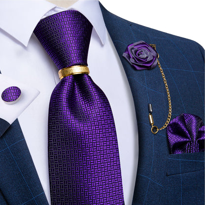 Luxury Paisley Solid Tie Set