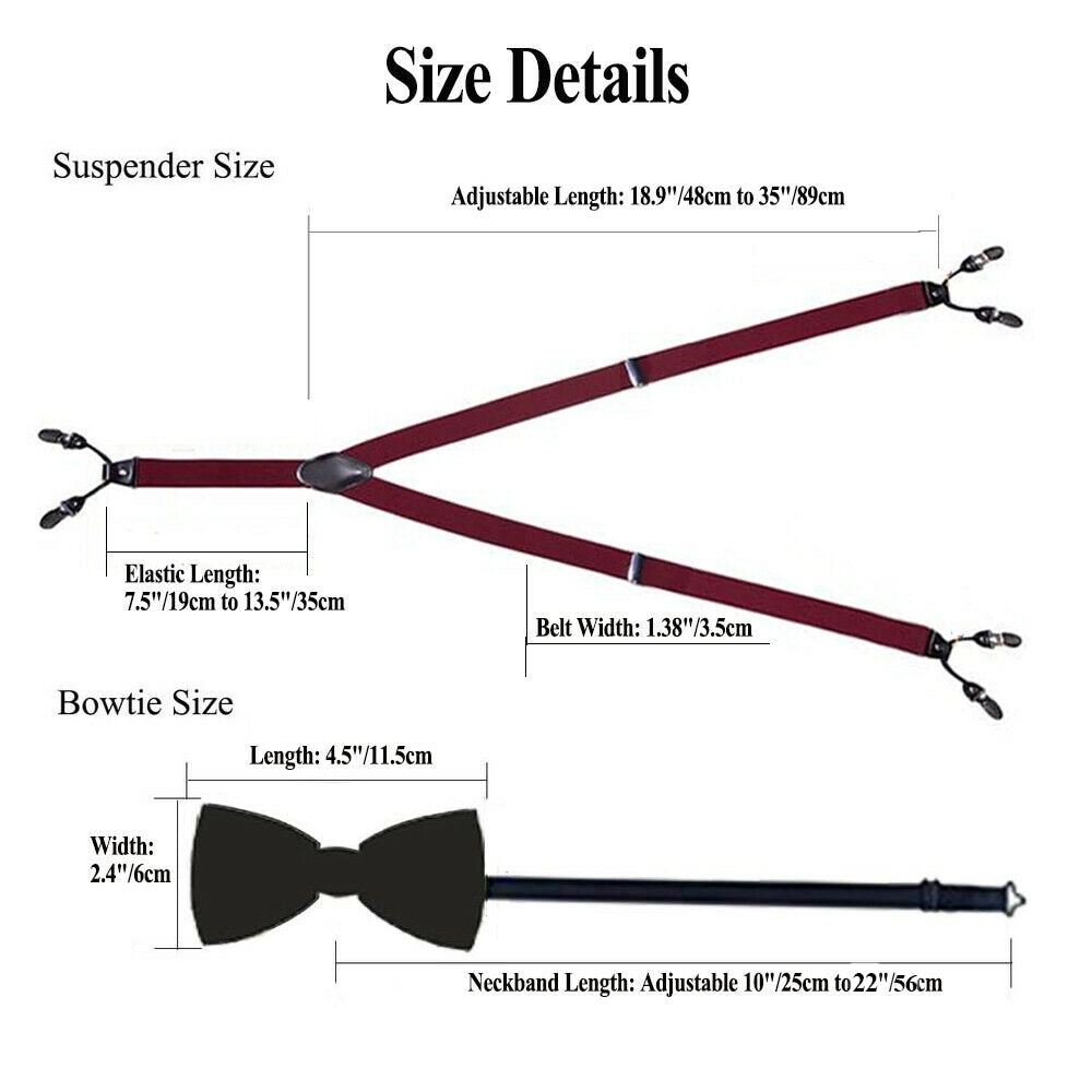 Luxury Bow Tie & Elastic Suspenders