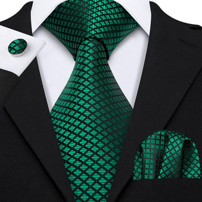 Green Paisley Silk Tie Set