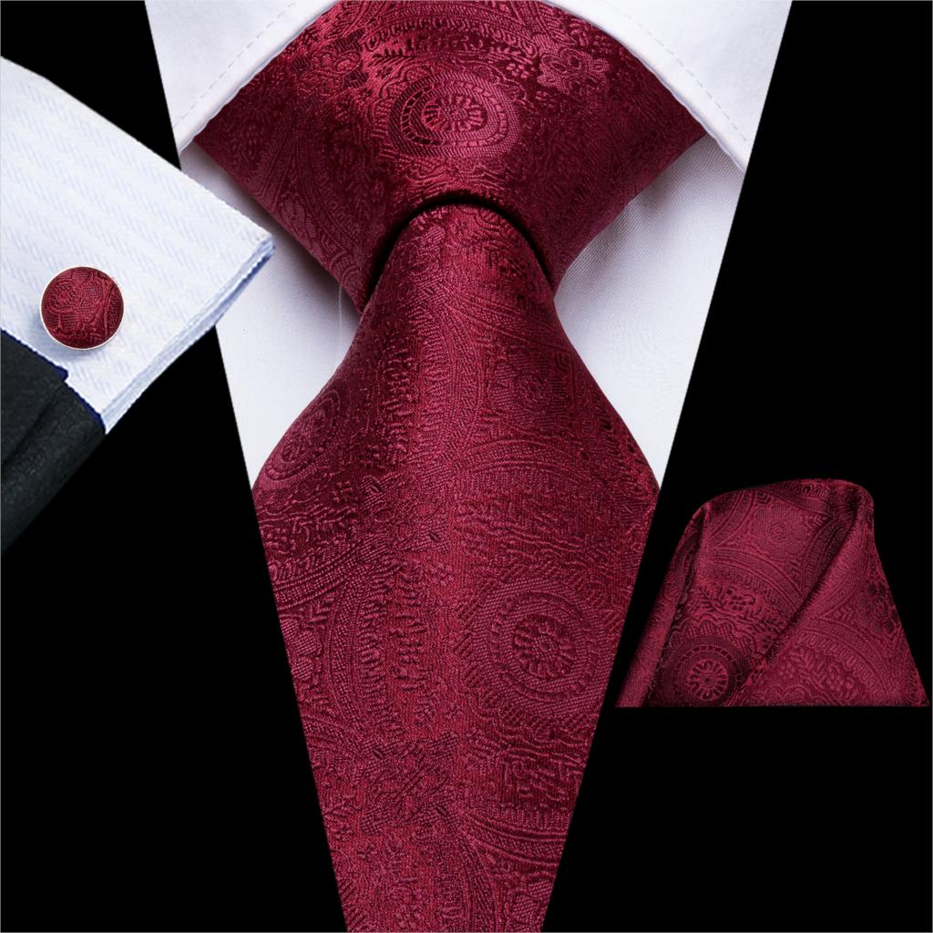 Burgundy Paisley Silk Tie