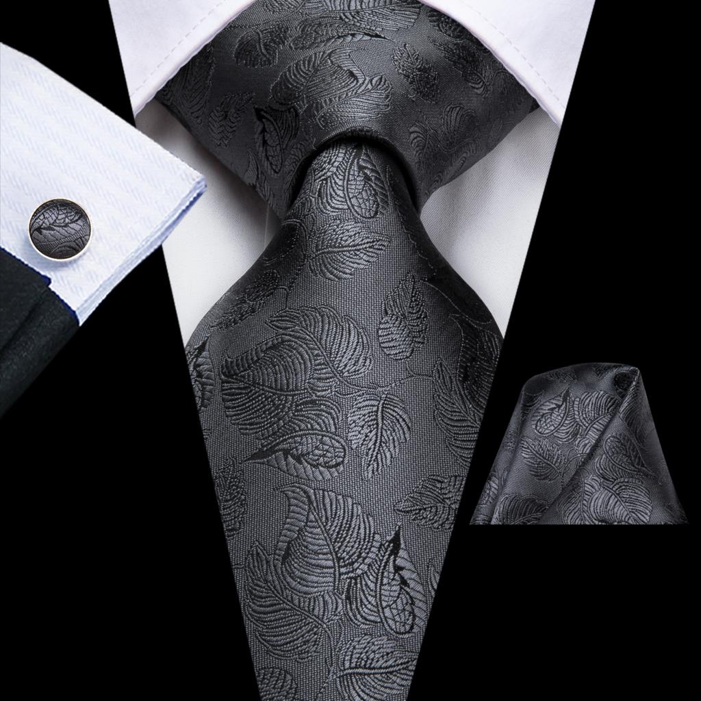 Black Paisley Silk Tie Set