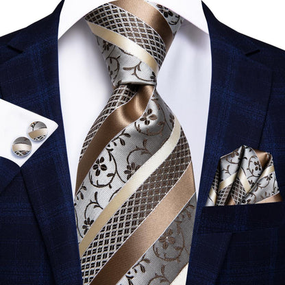 Striped Silk Business Tie Set