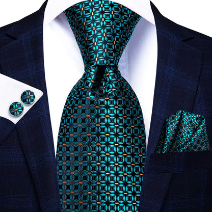 Green Paisley Silk Tie Set