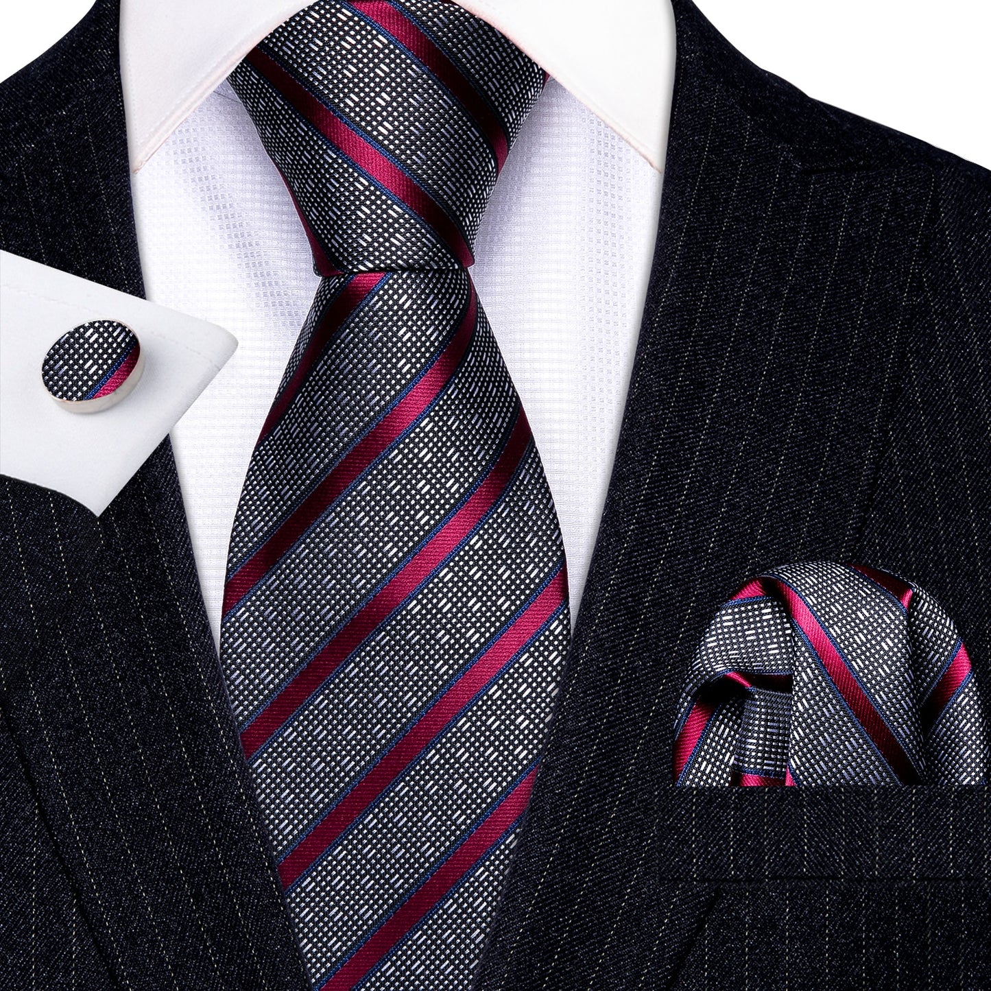 Striped Silk Tie Set