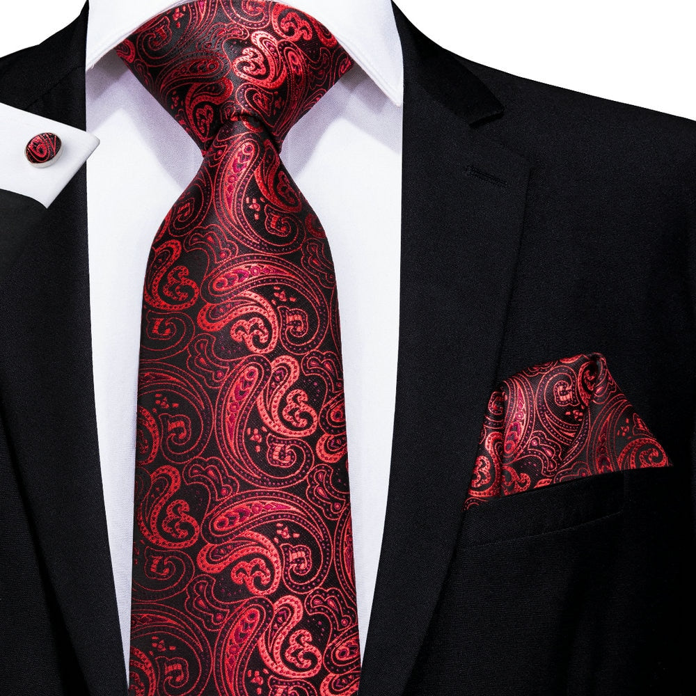 Burgundy Paisley Silk Tie