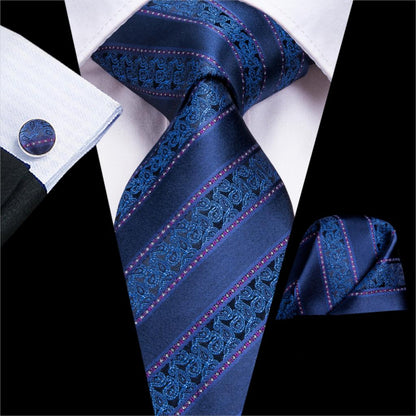 Striped Silk Business Tie Set