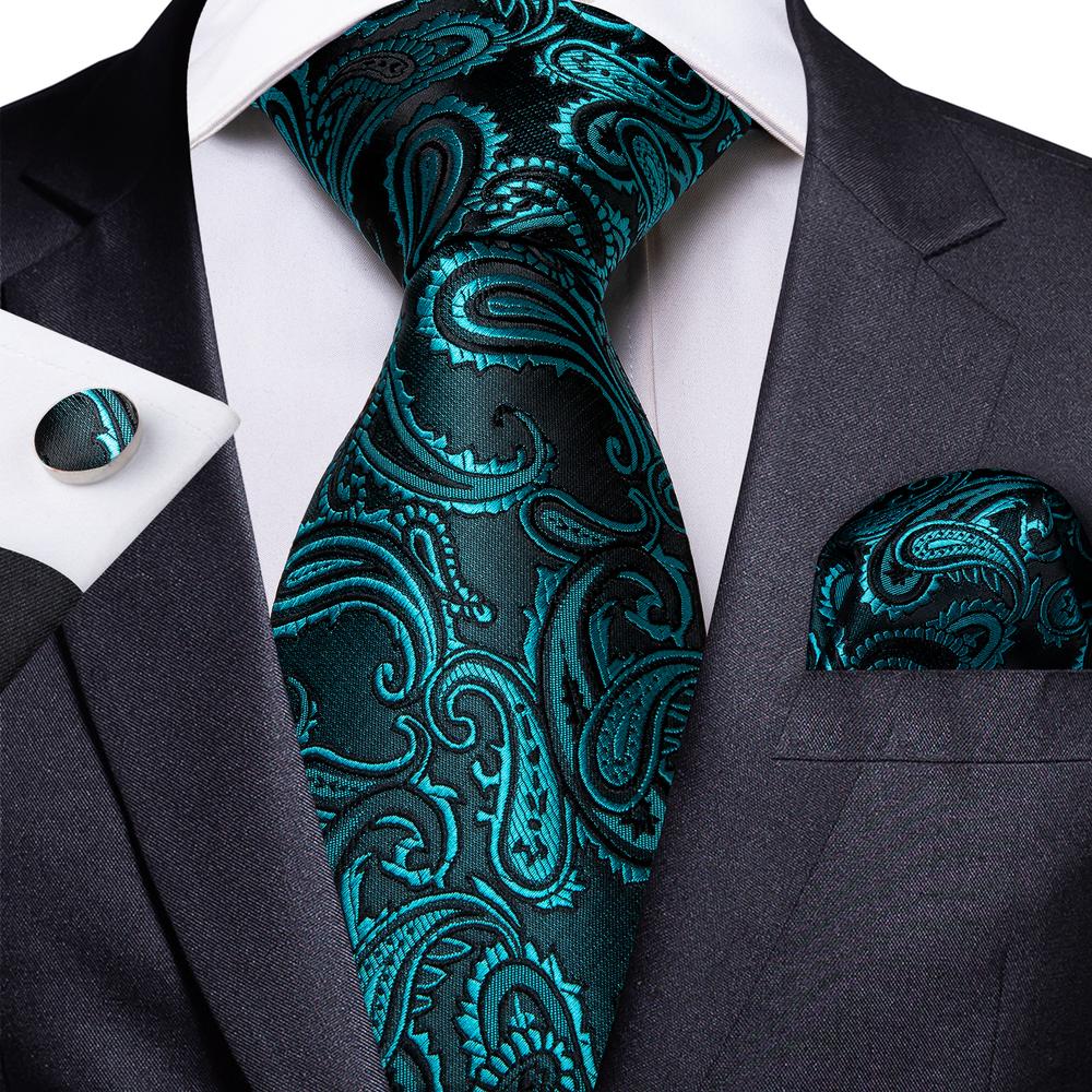 Green Paisley Silk Tie Set