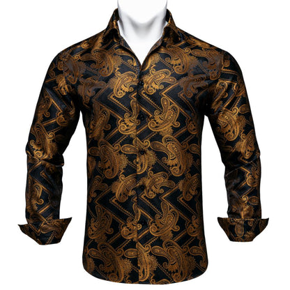 Long Sleeve Paisley Silk Shirts