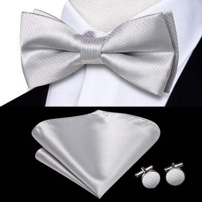 Solid Silk Pre-tied Bow Tie