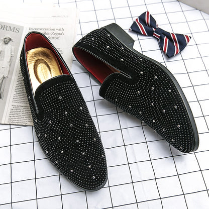 Black Rhinestone Loafers