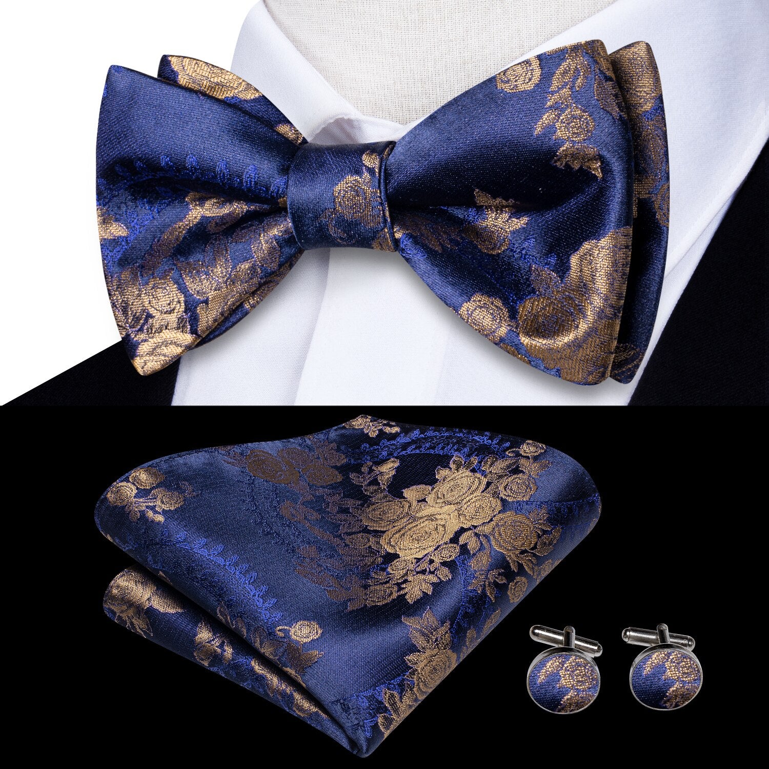 Jacquard Silk Mens Self Bow Tie