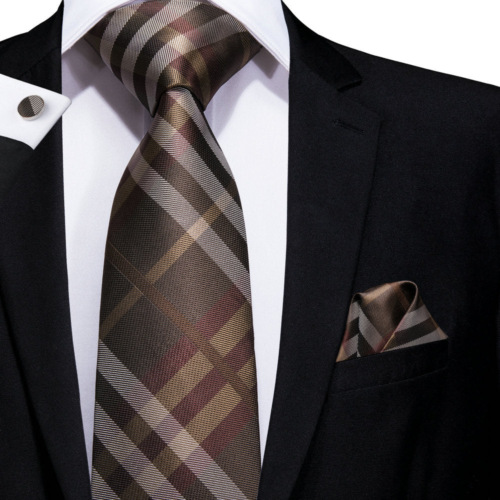 Fashion Plaid Silk Tie Set